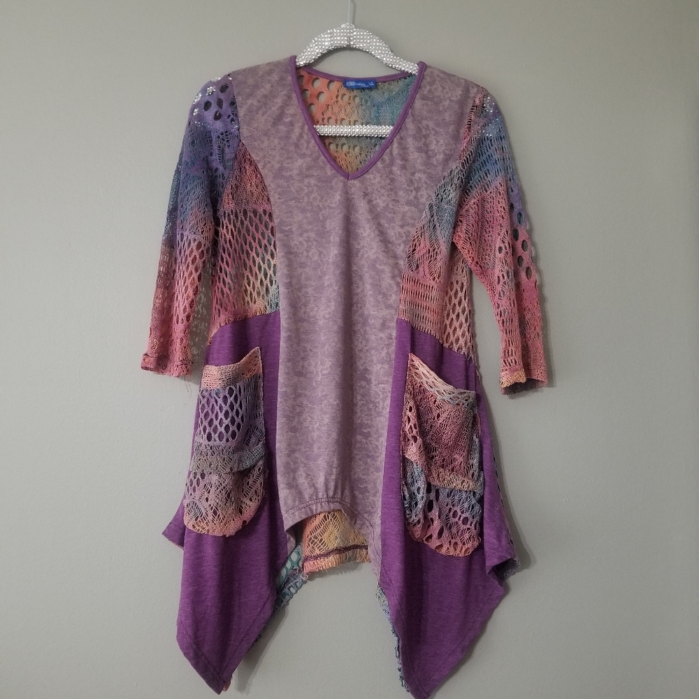 Aster by Firmiana colorful patterned top S